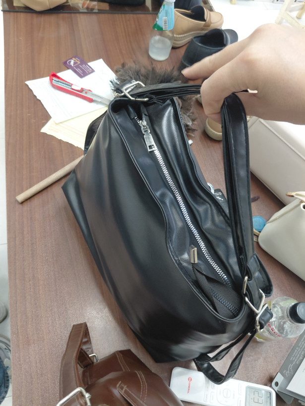 کیف زنانه دستی ودوشی بزرگ مشکی قهوه ای