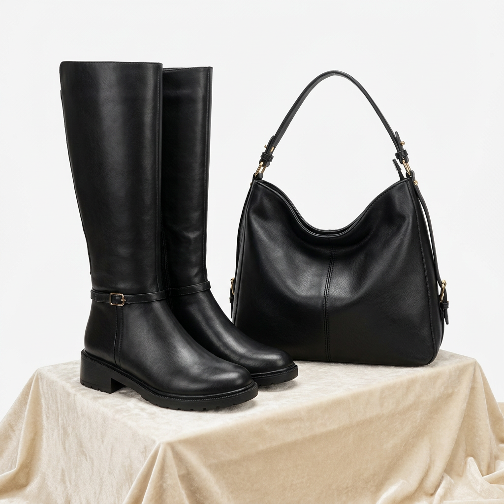 بوت بلند زنانه ZARA تمام زیره عاج‌دار